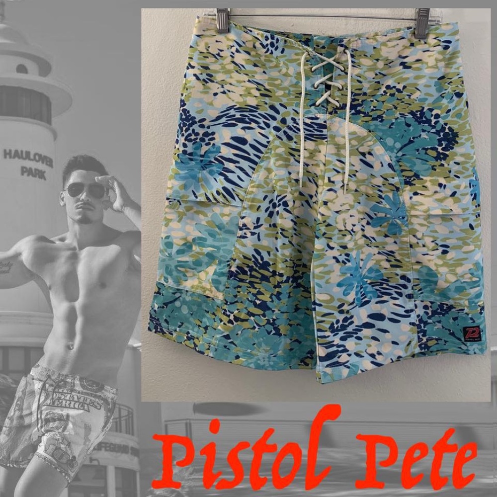 Pistol Pete Football Lacing Swim Trunks 30